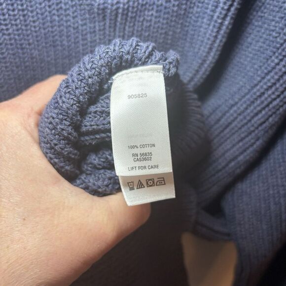 Cabela's Men's Sweater Size XLT Tall Navy‎ Blue Chunky Knit Quarter Button Heavy - Picture 6 of 11